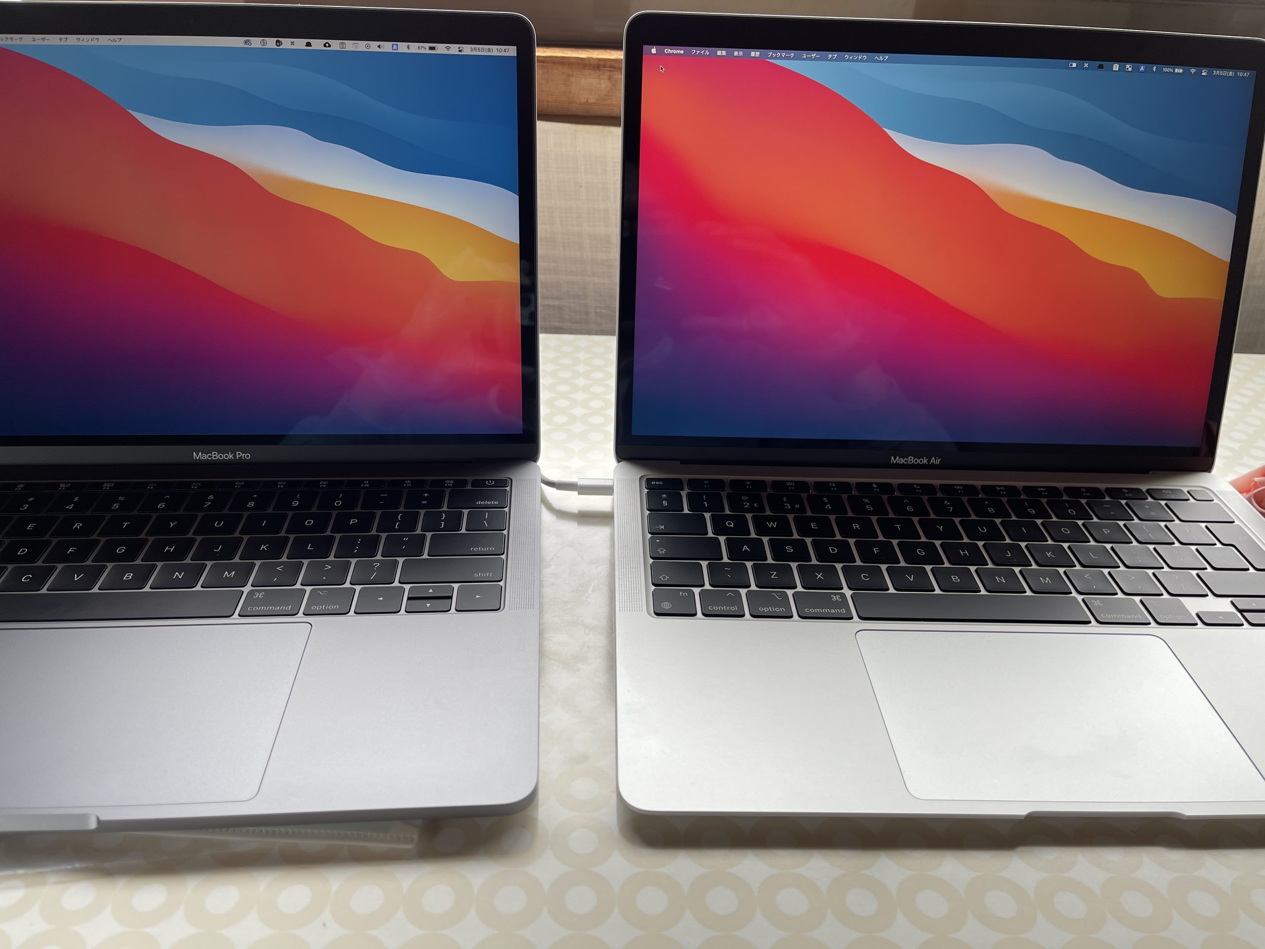 m1MacBook AirとMacBook Pro2016の比較